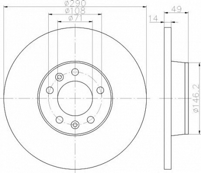 HELLA PAGID 8dd355113681 -  Тормозной диск